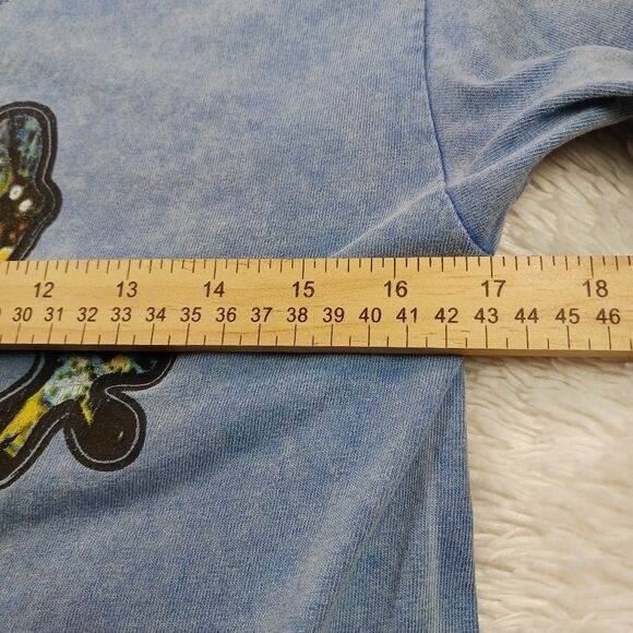 Yacht Club Cotton Tee Women's Small. Aruba Colorful Iguana Graphic/Faded Blue. - Picture 10 of 11